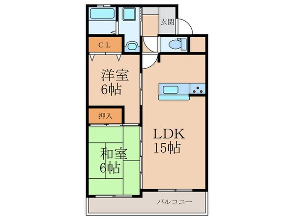 リバティハイツ朽網の物件間取画像